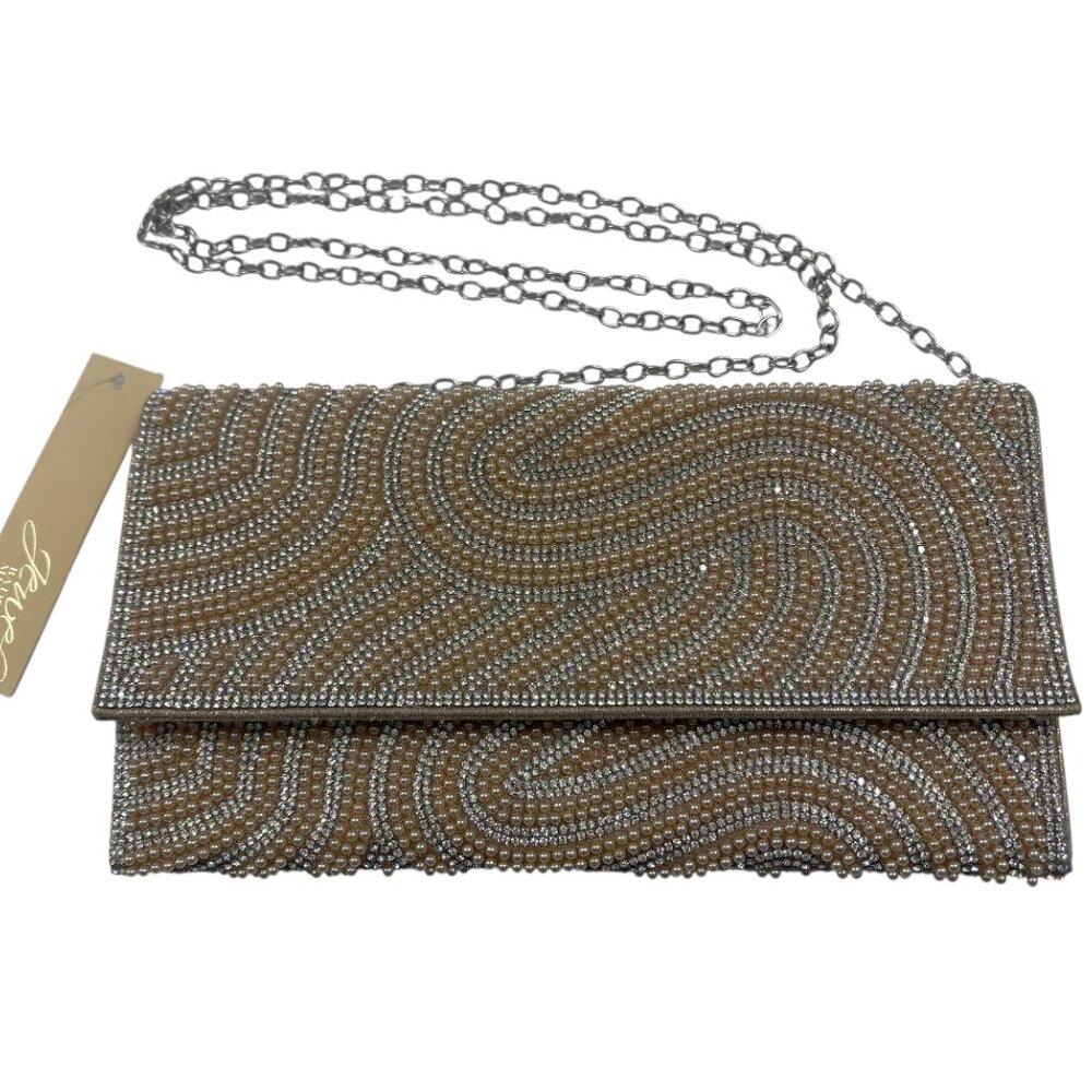 Badgley Mischka - Jewel- Sparkles & Beaded Envelope Clutch Crossbody Bag - NWT